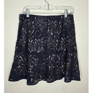 NWT Brooks Brothers Red Fleece blue floral lace nude lined skirt - 6
